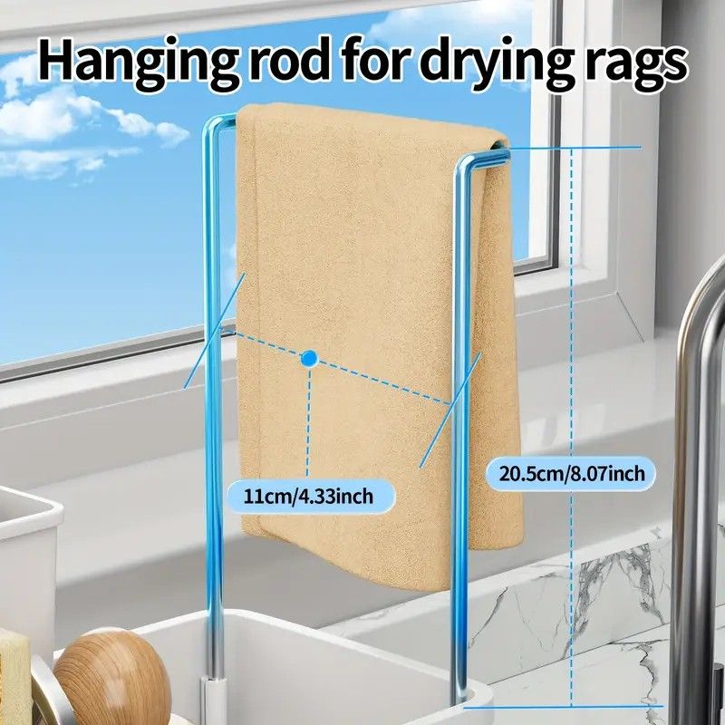 Grey 360 Rotating Sink Sponge Holder
