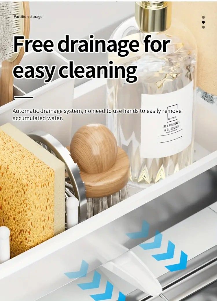 Grey 360 Rotating Sink Sponge Holder