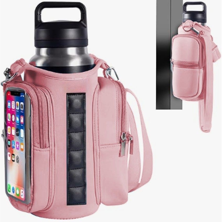 Magnetic Fitness Water Bottle Bag - Black