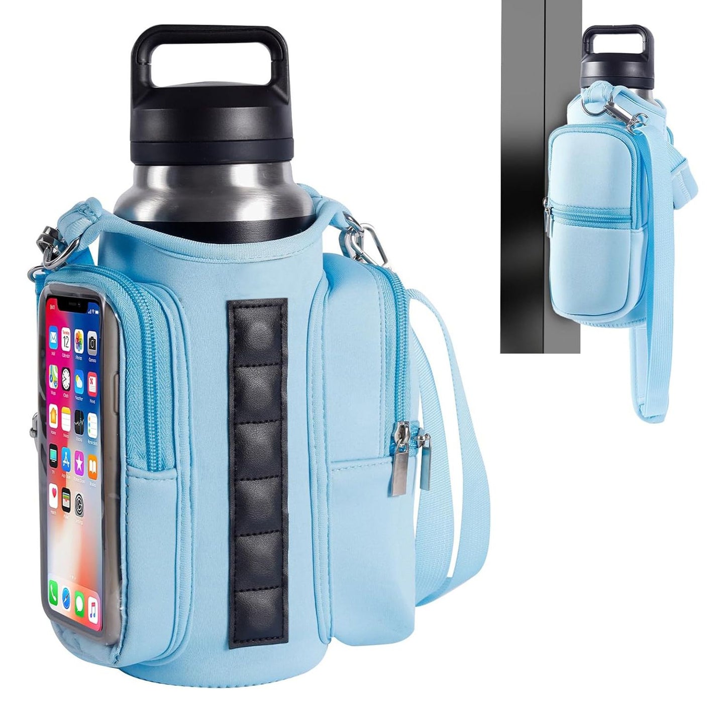 Magnetic Fitness Water Bottle Bag - Pink