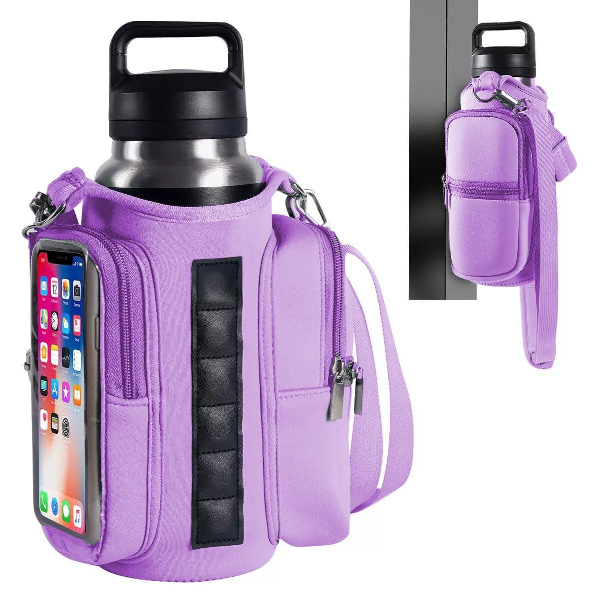 Magnetic Fitness Water Bottle Bag - Grey