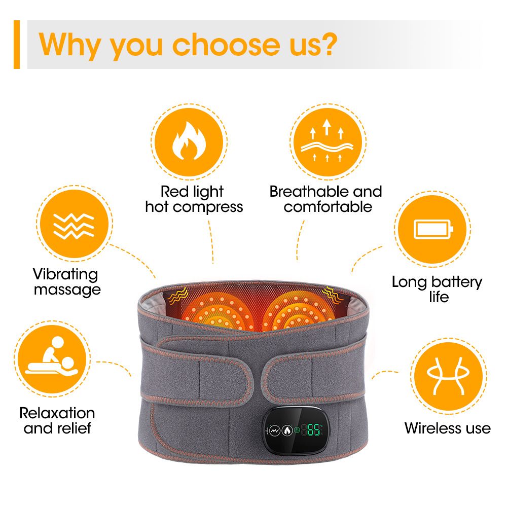 Heated Waist Massager Belt - Grey