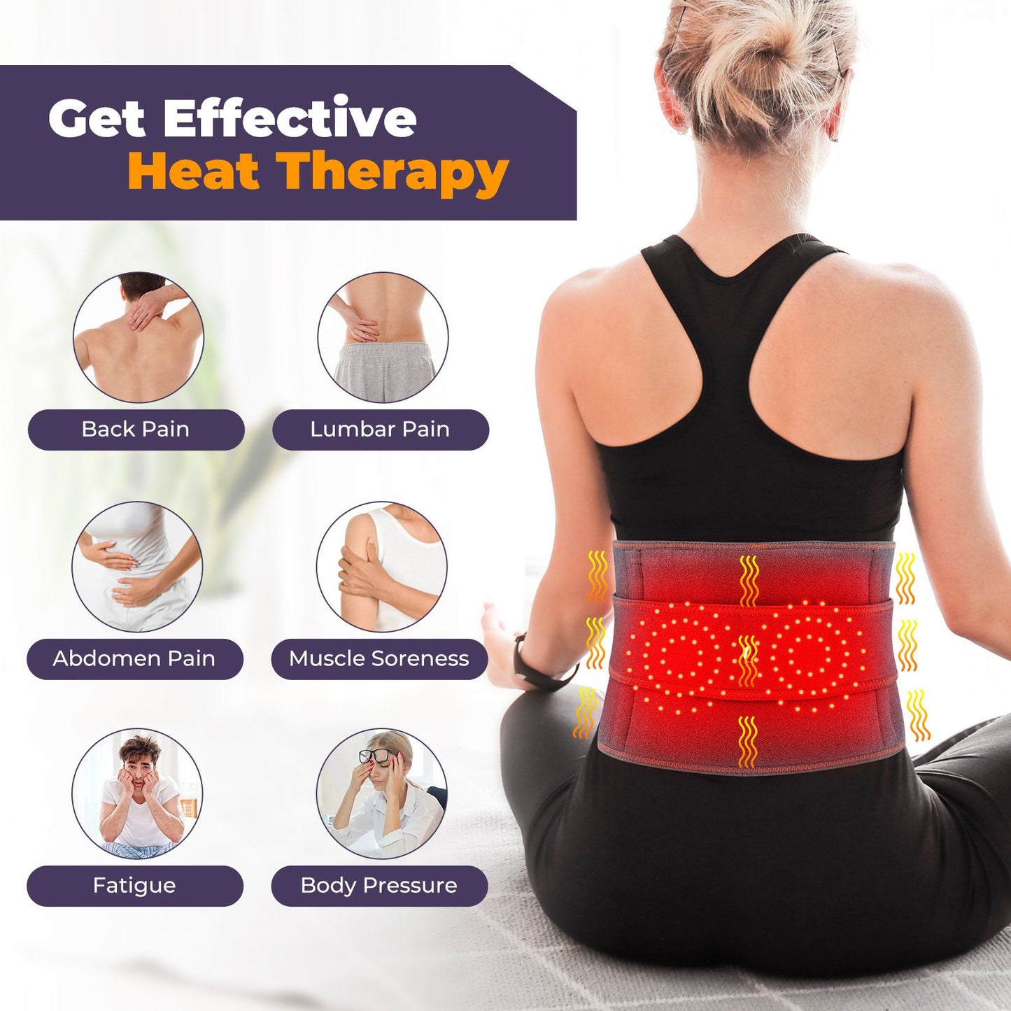 Heated Waist Massager Belt - Grey