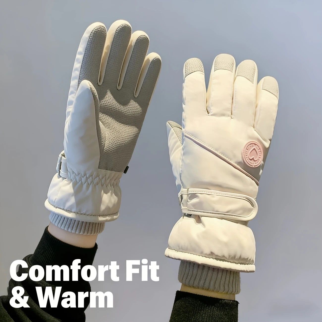 Women's Winter Thick Warm Gloves｜Windproof, Anti-Slip (pink)