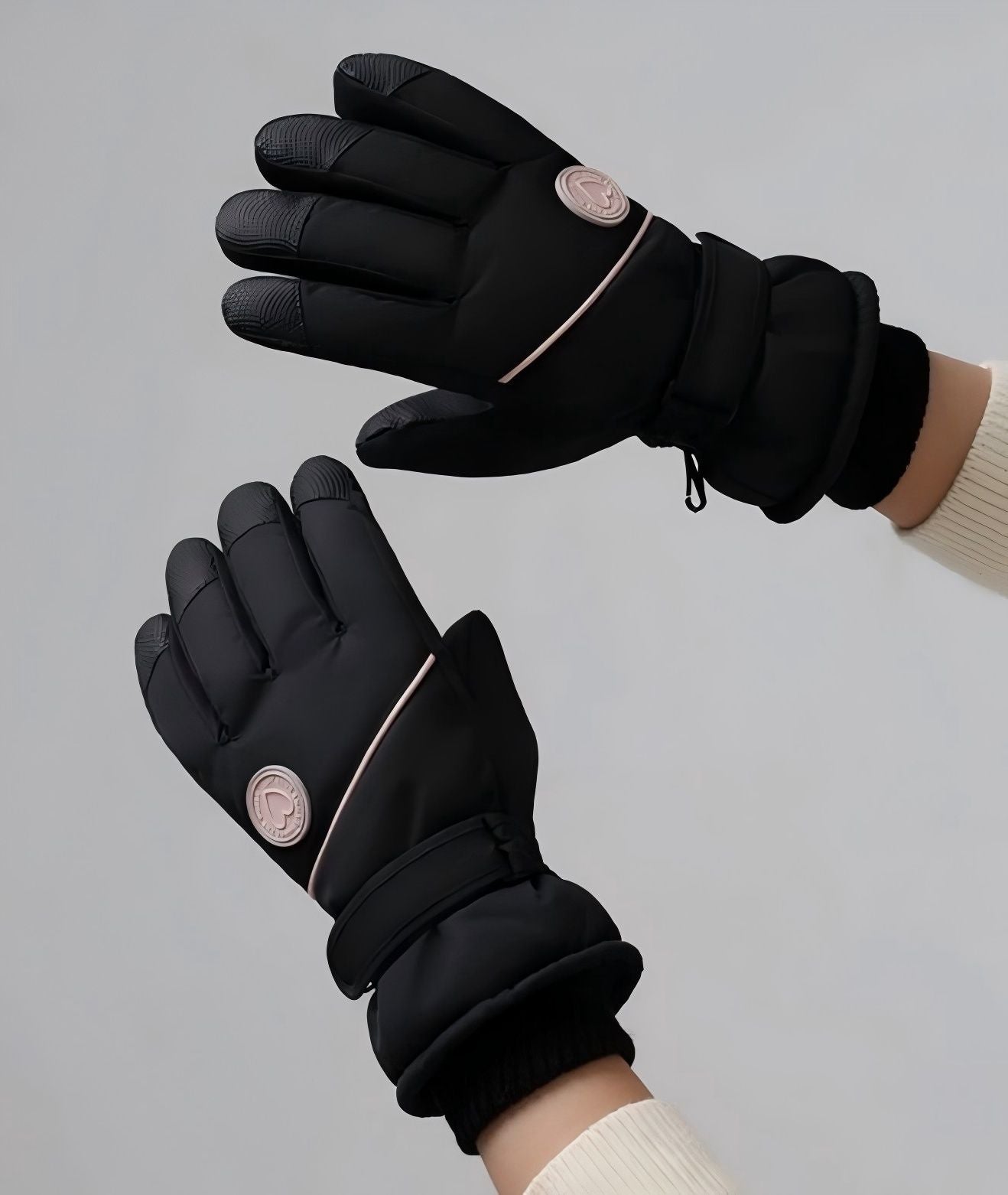 Women's Winter Thick Warm Gloves｜Windproof, Anti-Slip (pink)