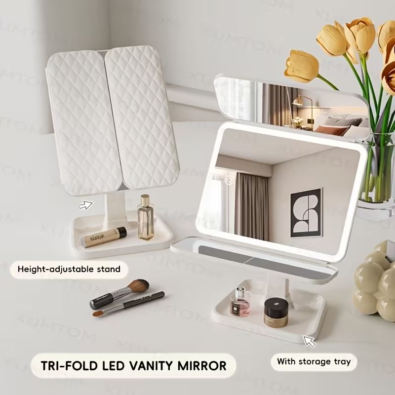 White Rechargeable LED Vanity Mirror