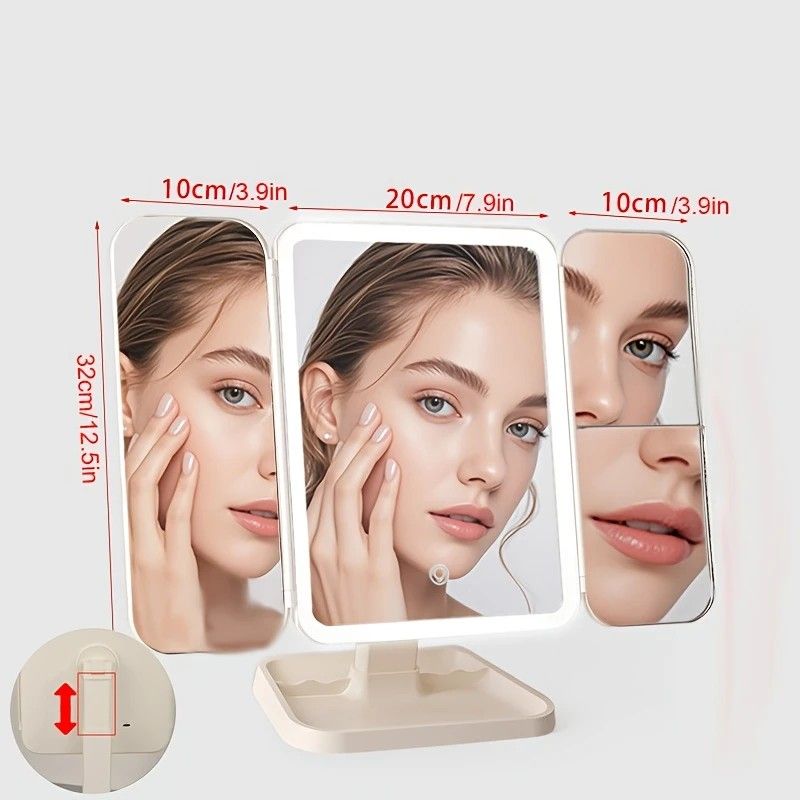 White Rechargeable LED Vanity Mirror