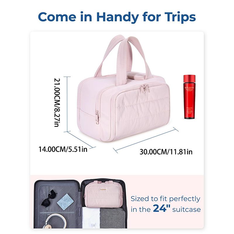 Travel Toiletry & Makeup Bag - Black