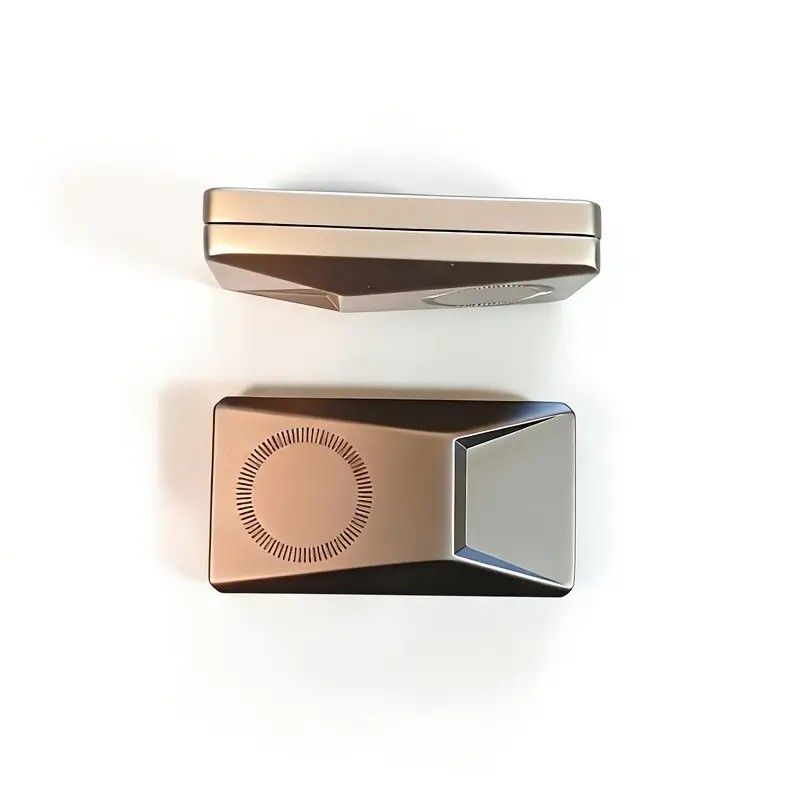 Zinc Alloy Cyber Pusher Click Coin, Mini Metal Fingertip Stress Reliever, EDC Crisp Click Sound Office Desk Toy(khaki)