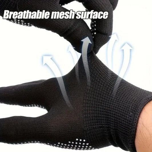 10-pair PVC Dot Grip Work Gloves - Black