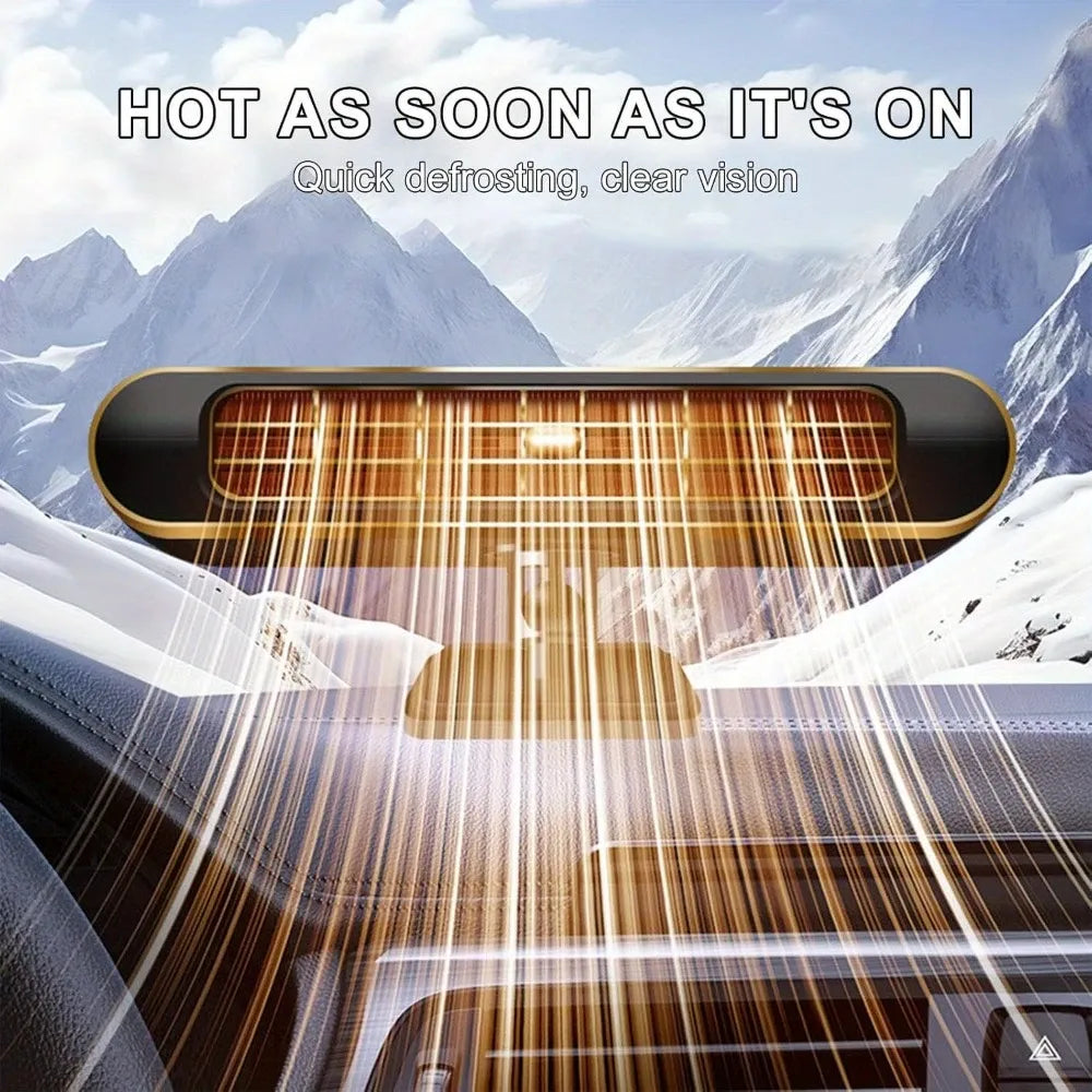 Mini Car Heater & Defroster - Black/Gold