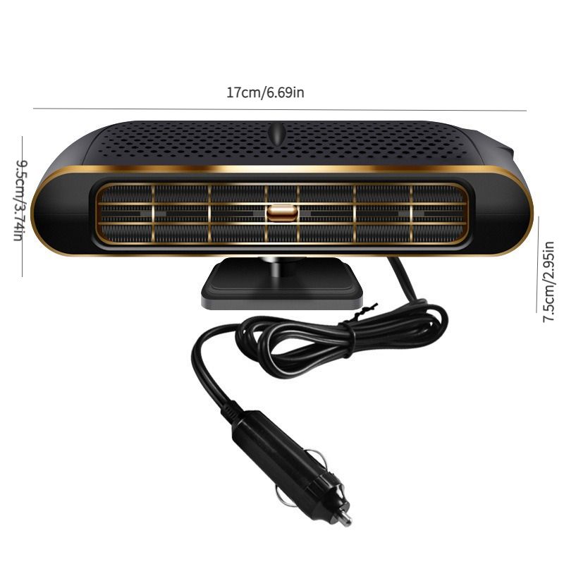Mini Car Heater & Defroster - Black/Silver