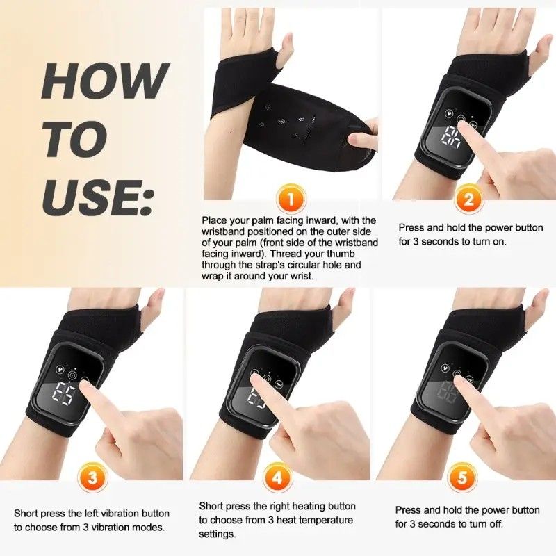 Heated Wrist Massager with Vibration