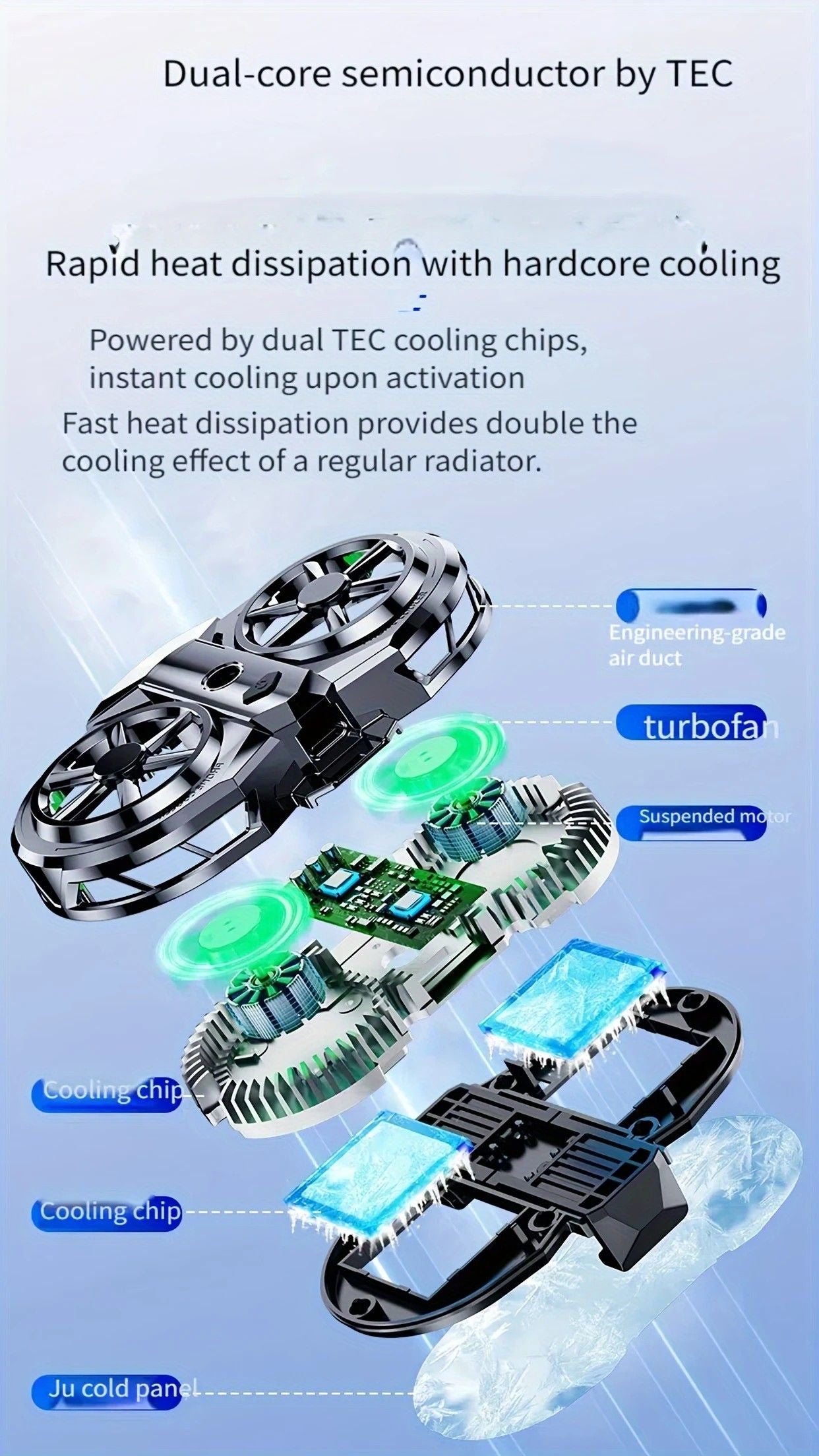 Universal Phone Cooling Fan Clip