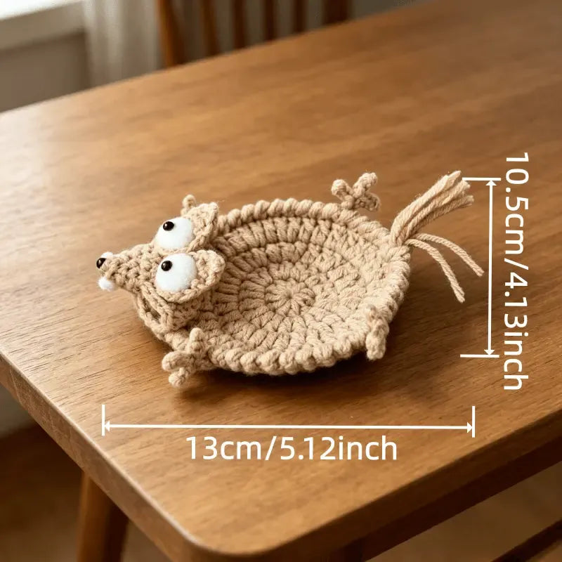 Hand-Crocheted Squirrel Coaster Set - 2 Pack
