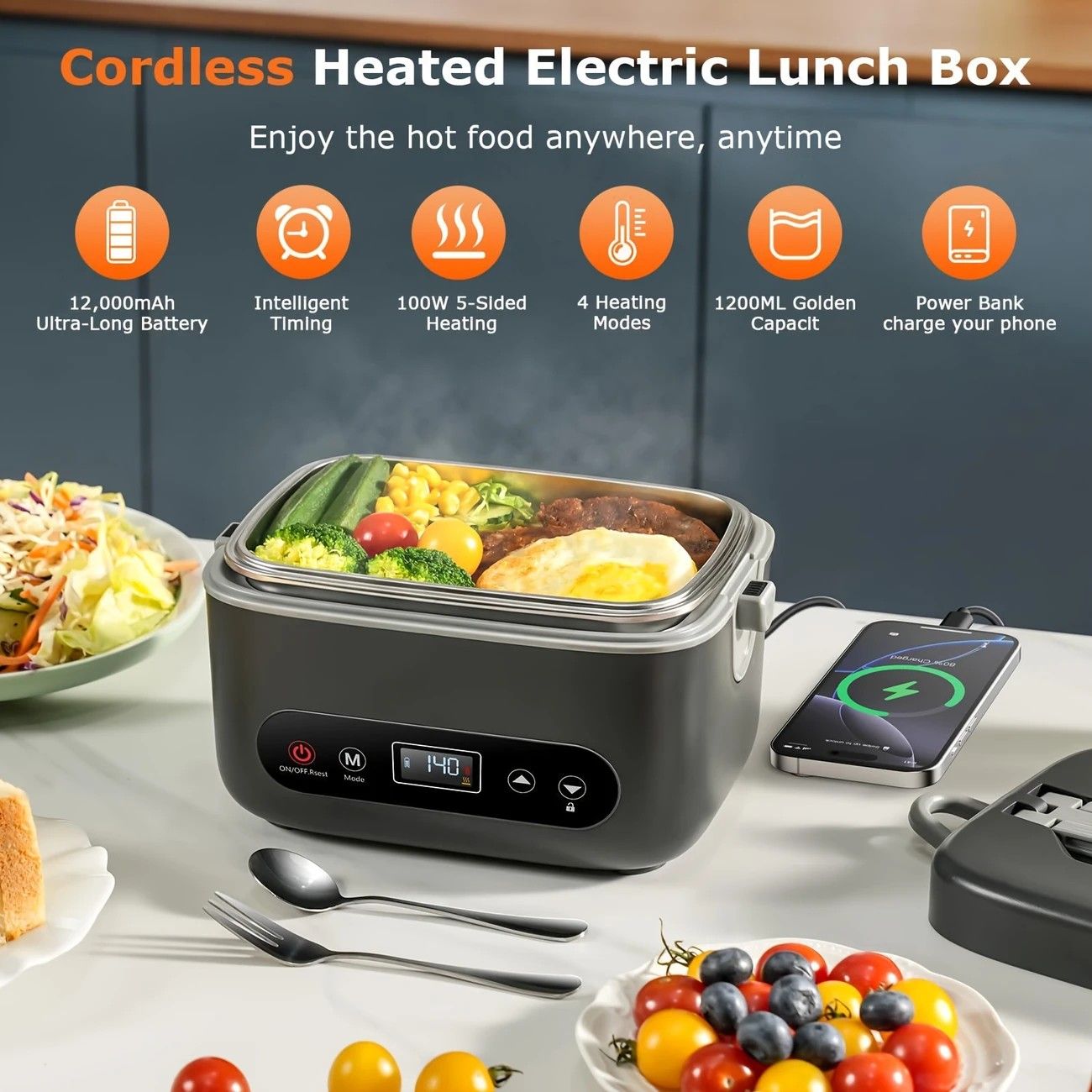 1.2L Rechargeable Electric Lunch Box