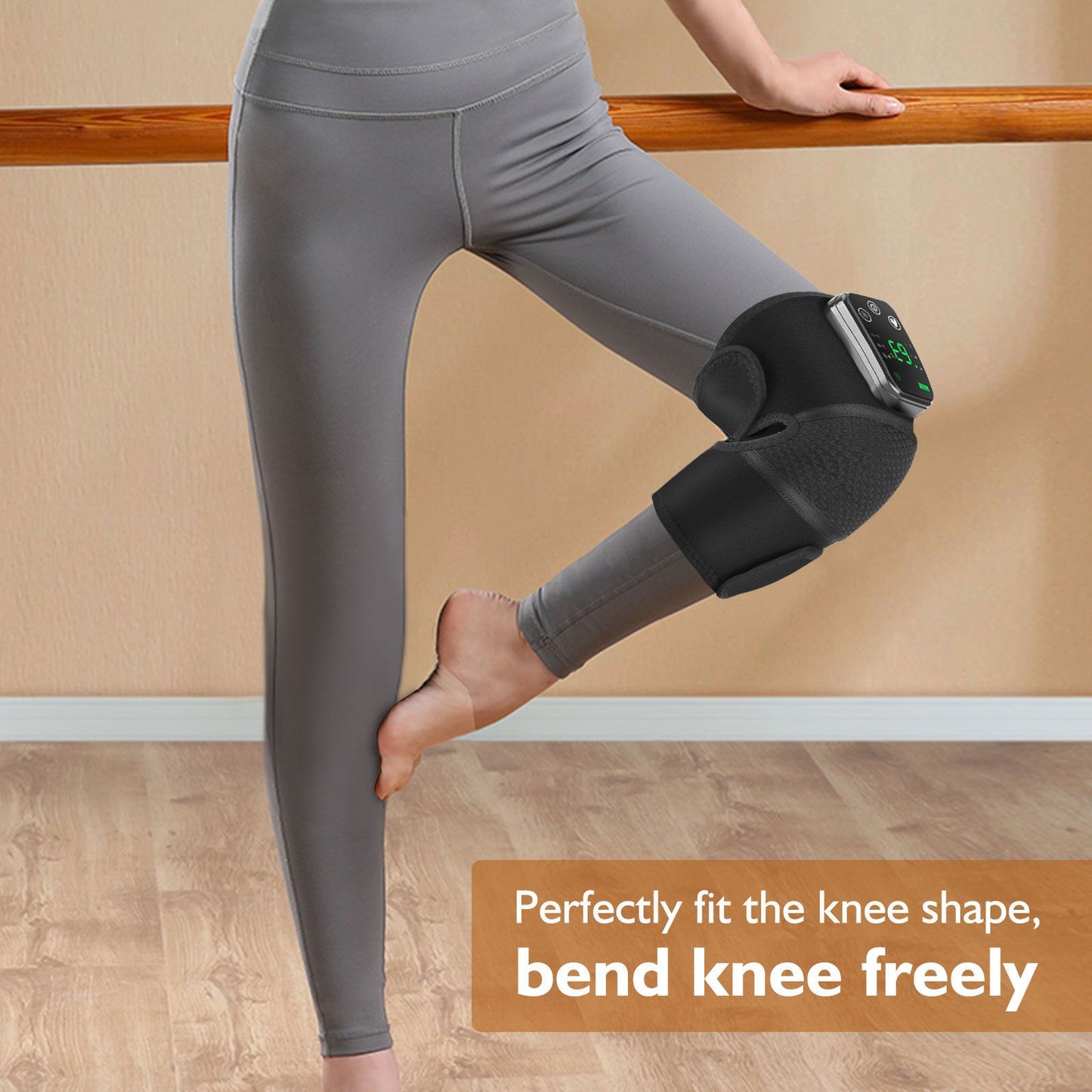 Heated Knee Massager with Vibration - Black