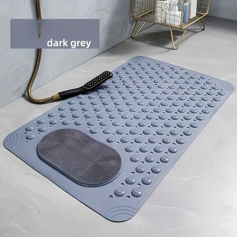 Grey Anti-Slip Massage Shower Mat