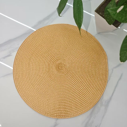 Round Handwoven Placemats 6 Pack - Gold