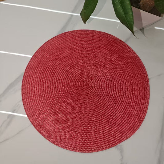 Round Handwoven Placemats 6 Pack - Red