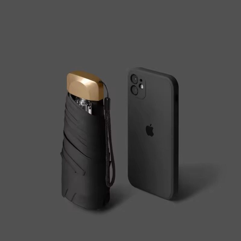 Black Automatic Rain Umbrella 110cm