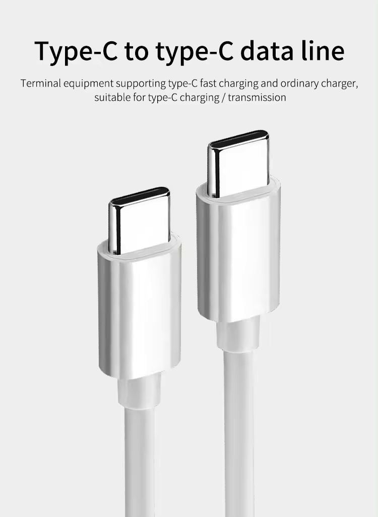 USB-C to USB-C Cable 2m - White 2 Pack