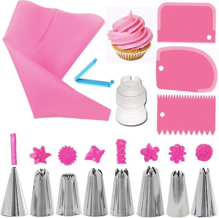 14-Piece Cake Decorating Piping Bag Set - Blue