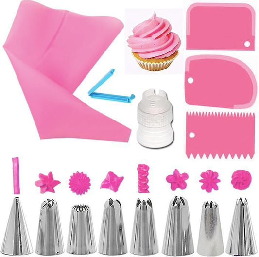 14-Piece Cake Decorating Piping Bag Set - Blue