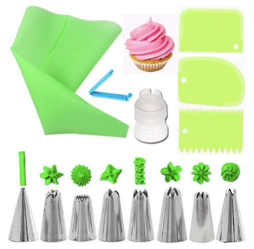 14-Piece Cake Decorating Piping Bag Set - Blue