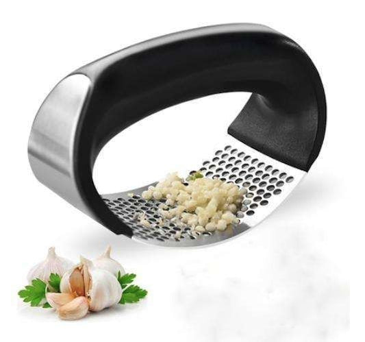 Steel Garlic Press - Black