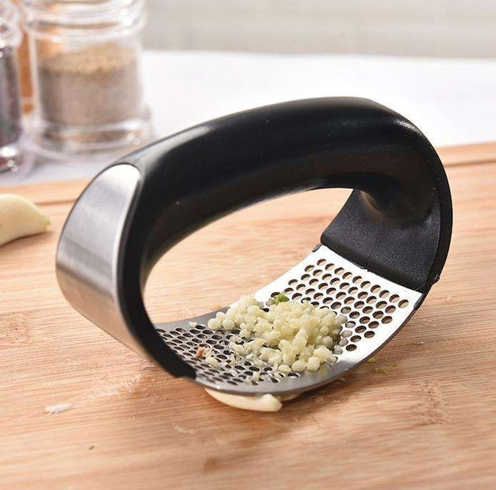 Steel Garlic Press - Black