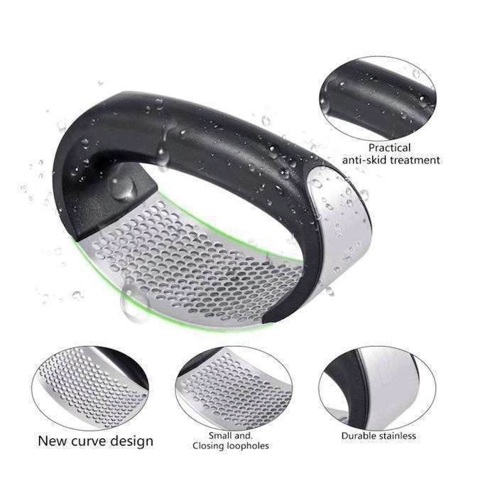 Steel Garlic Press - Black