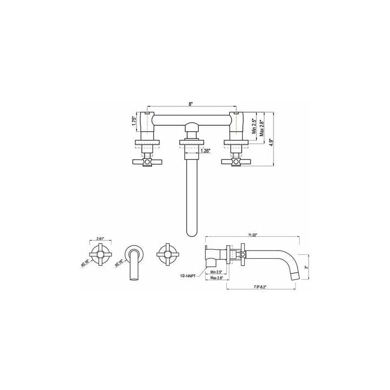 Matte Black Wall-Mounted Basin Mixer Tap