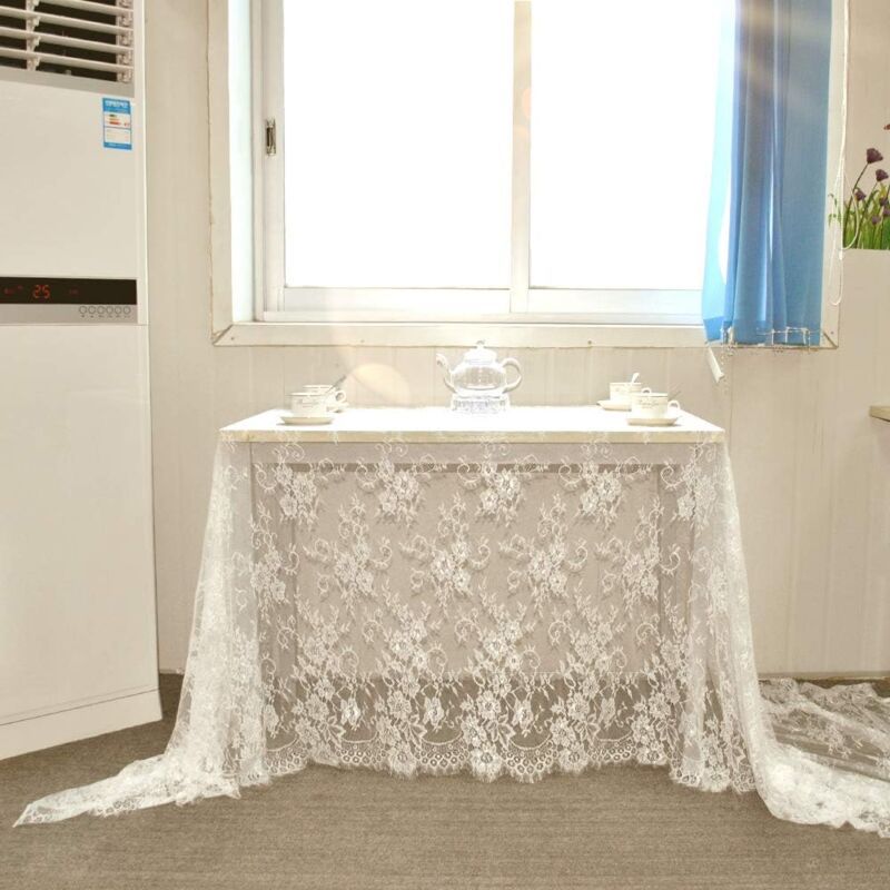 Rectangular White Lace Tablecloth - 150 x 300cm
