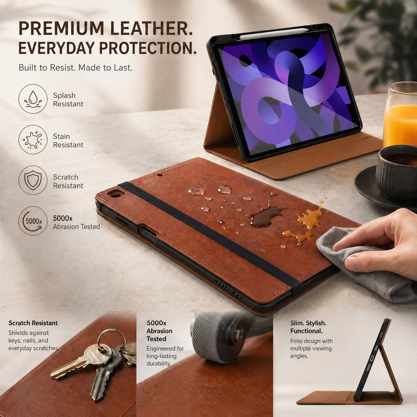 SENYOSON iPad Pro 11in Folio Case - Brown