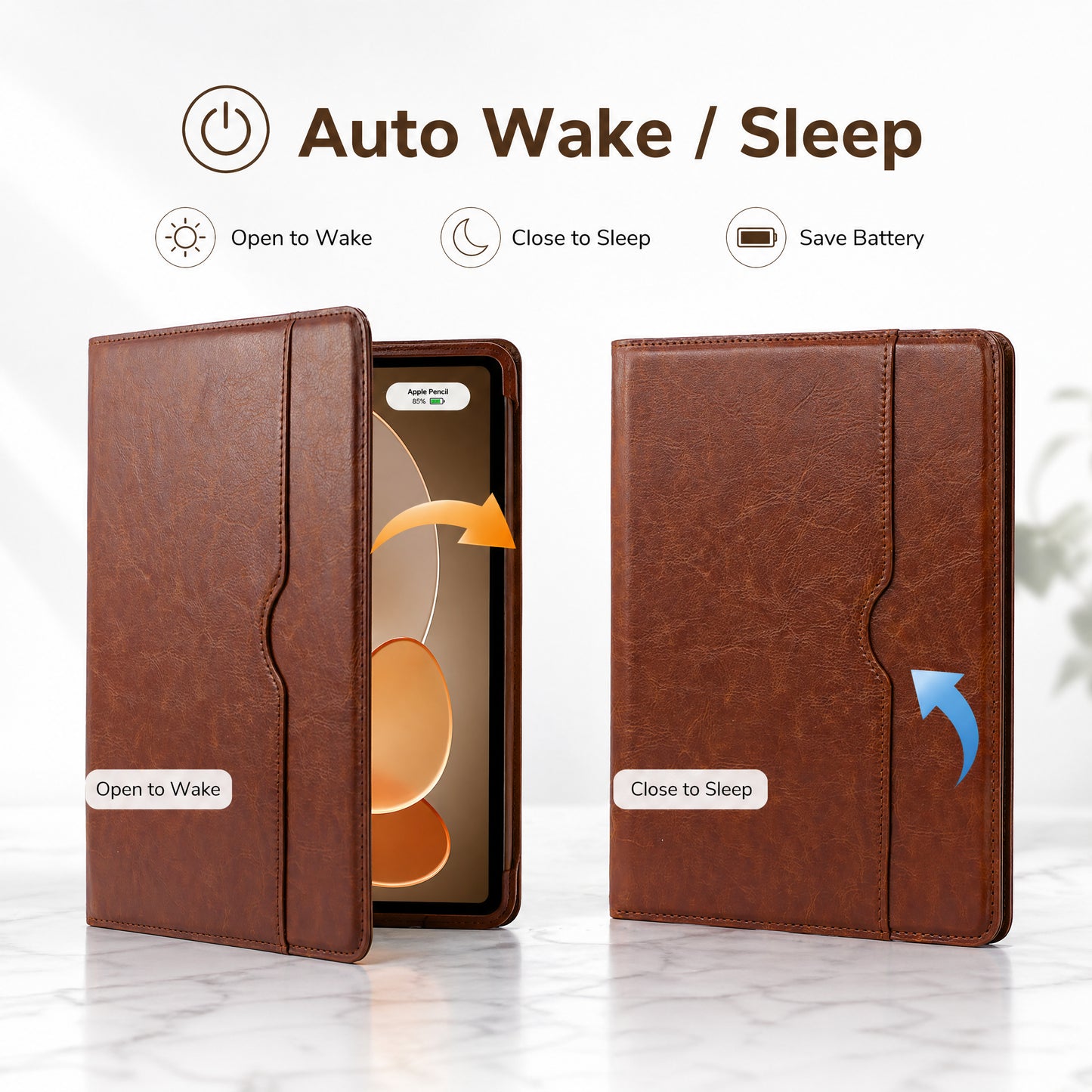 SENYOSON iPad Pro 13in Folio Case - Brown
