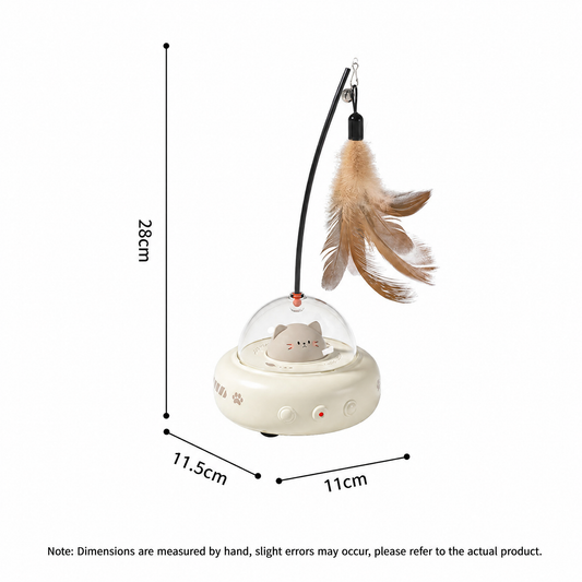 Rechargeable Smart Cat Teaser Toy with Feather Wand