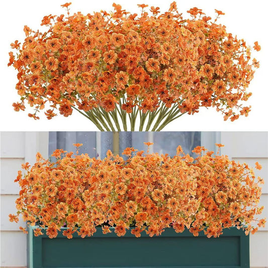 Artificial Autumn Floral Picks - Orange, 6 Pack