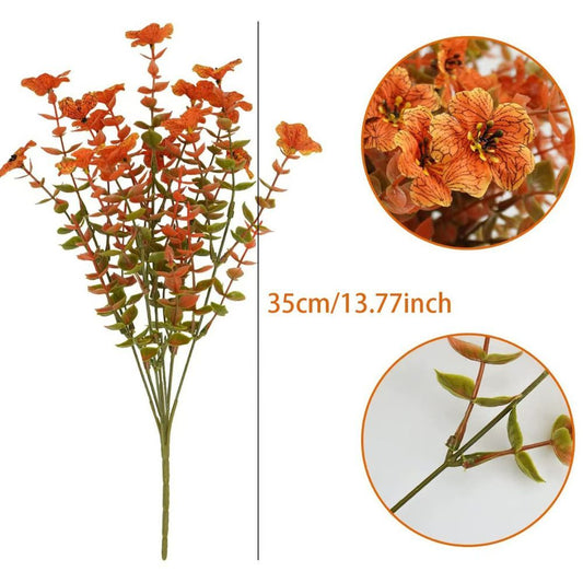 Artificial Autumn Floral Picks - Orange, 6 Pack