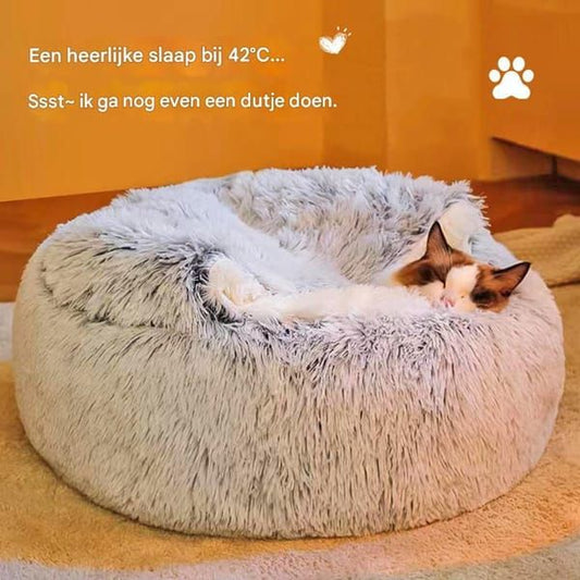 Cave Cat Bed - 40cm - Grey White