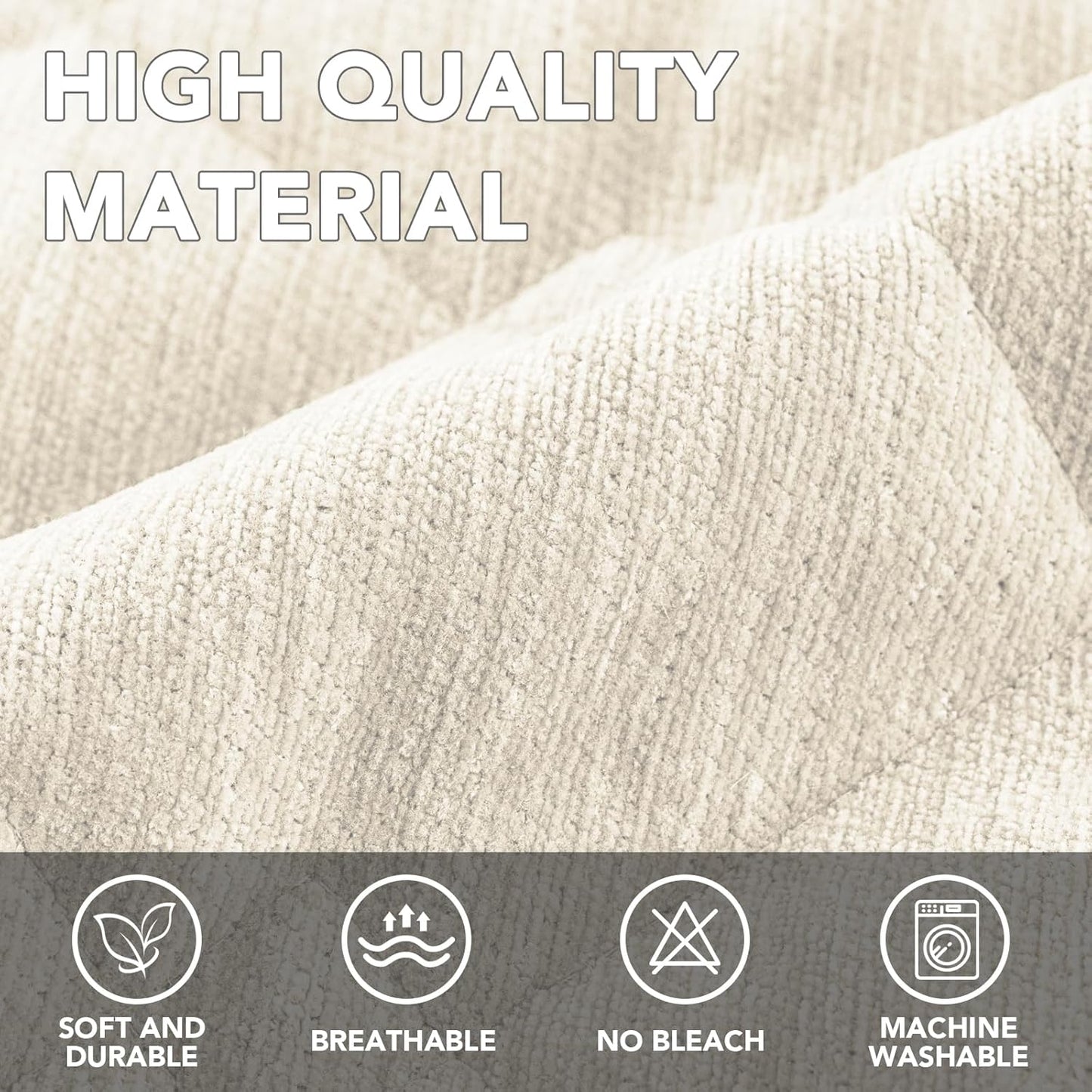 Couch Cover Chenille Pet Fuzzy Sofa Covers for 3 Cushion Anti Slip Washable Slipcovers with Strap Soft Protector Dogs Cats Kids(36" x 82", Ivory) Ivory 36" 82"