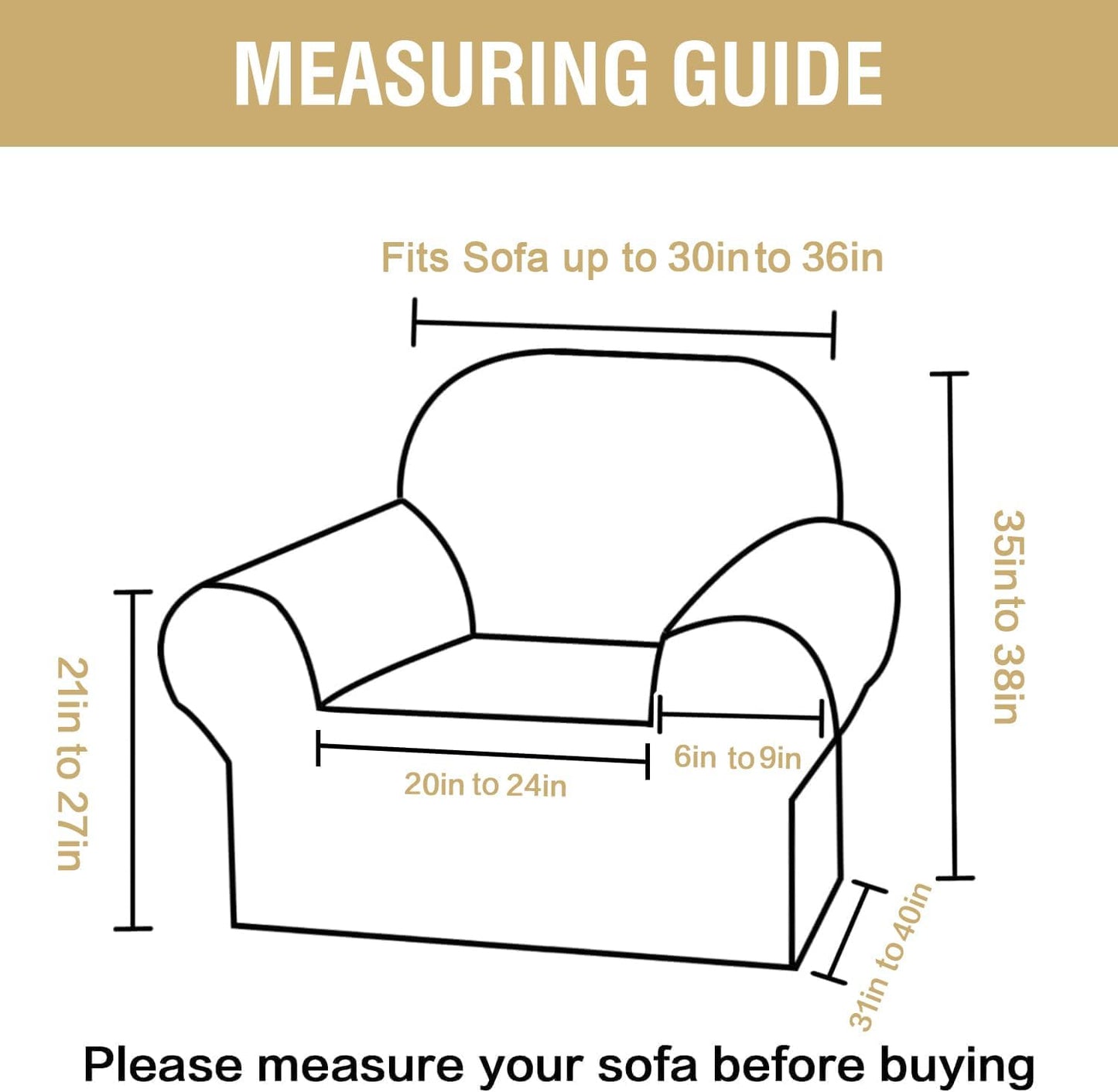 Jacquard Sofa Slipcover with Waterproof Seat Furniture Protector 1 Piece Stretch Covers Elastic Bottom for Kids, Pets, Dog(Armchair, Sea Grass) Grass Armchair
