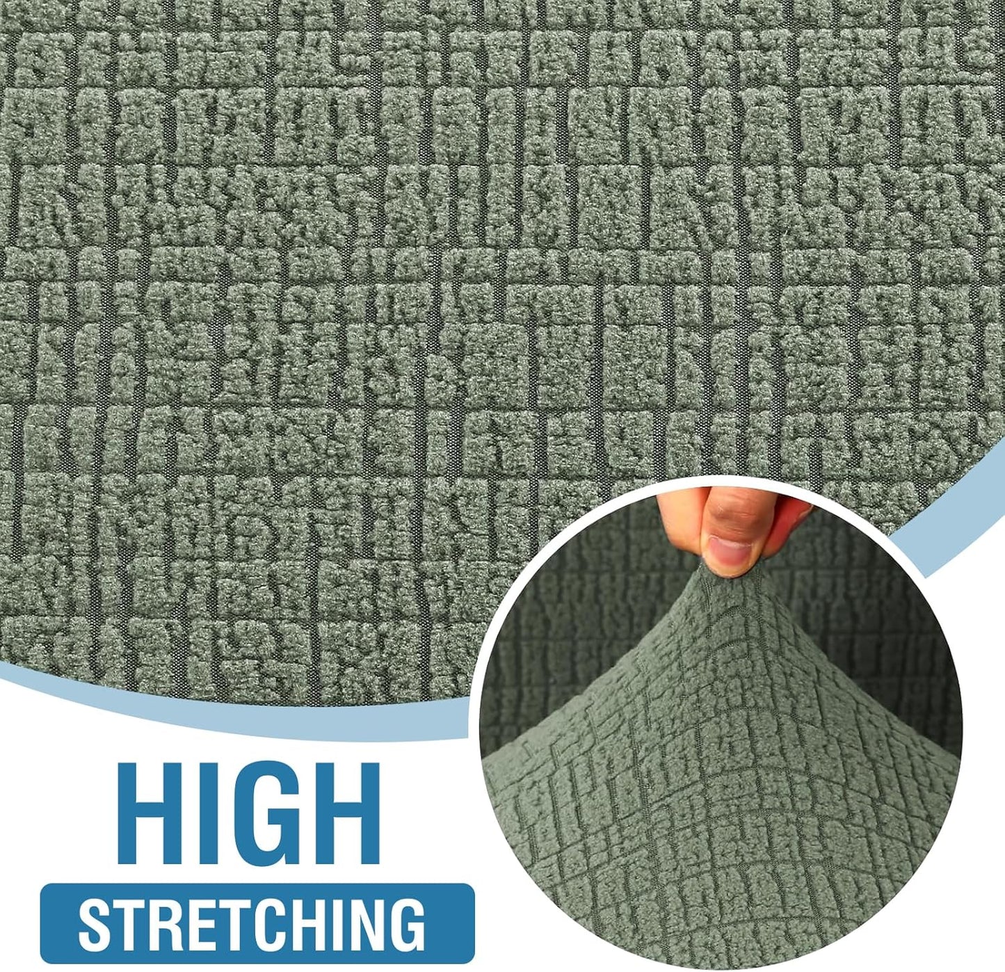 Jacquard Sofa Slipcover with Waterproof Seat Furniture Protector 1 Piece Stretch Covers Elastic Bottom for Kids, Pets, Dog(Armchair, Sea Grass) Grass Armchair