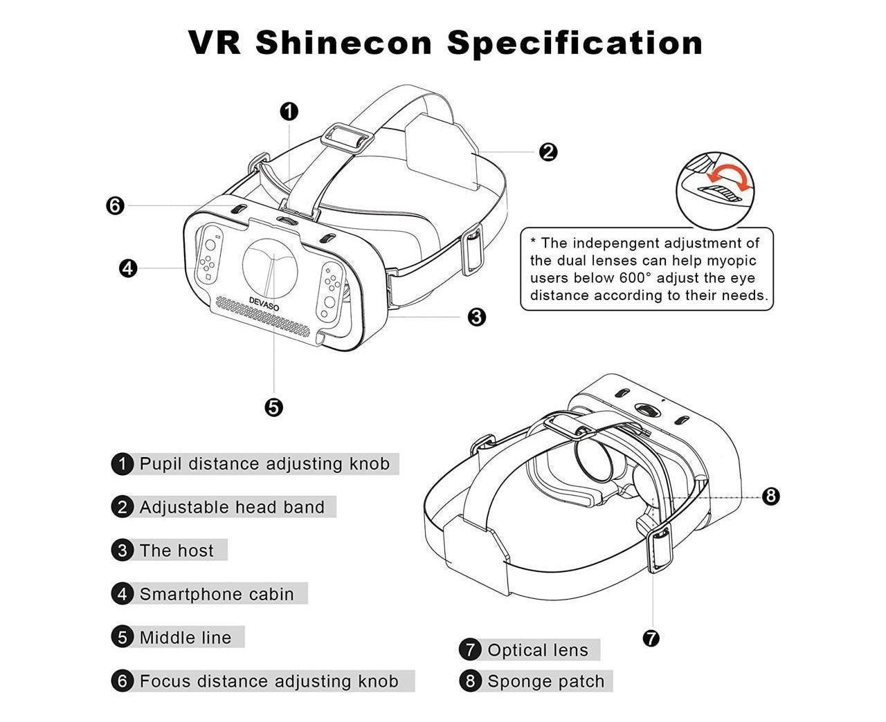 Nintendo Switch 3D VR (Virtual Reality) Glasses