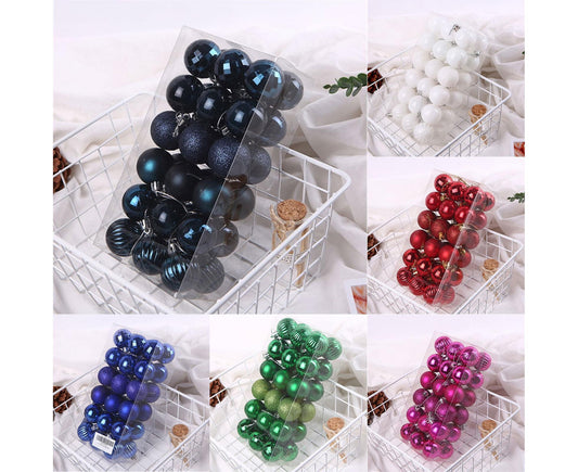 36-Piece Red Christmas Tree Baubles