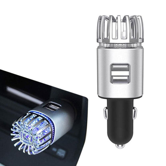 12V Car Air Purifier & Freshener - Silver