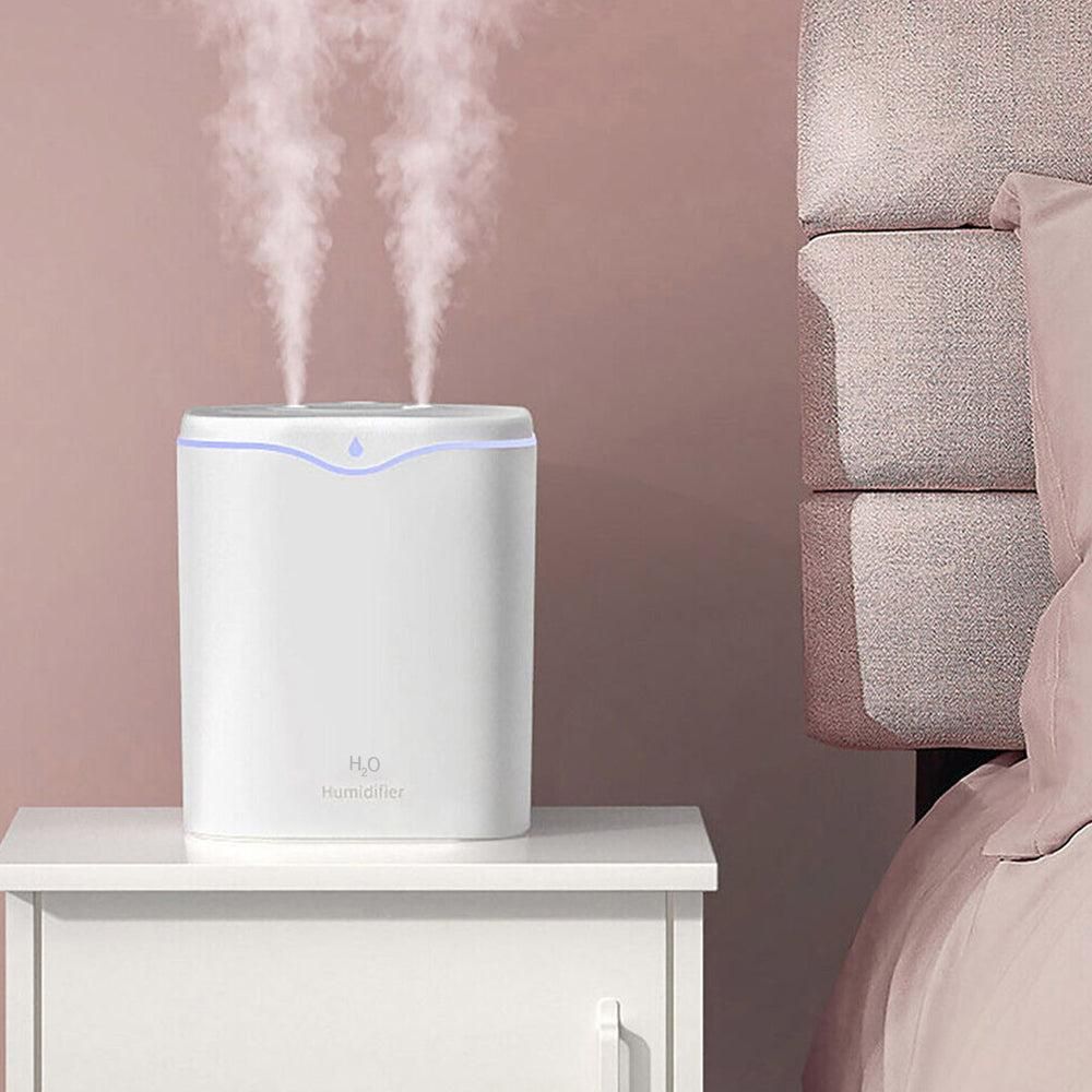 2L USB Double Spray Humidifier - White