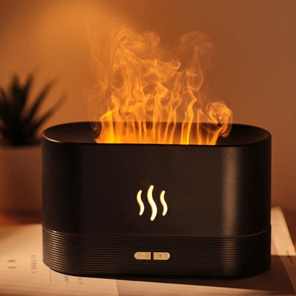 3D Flame Aroma Diffuser & Humidifier - Black
