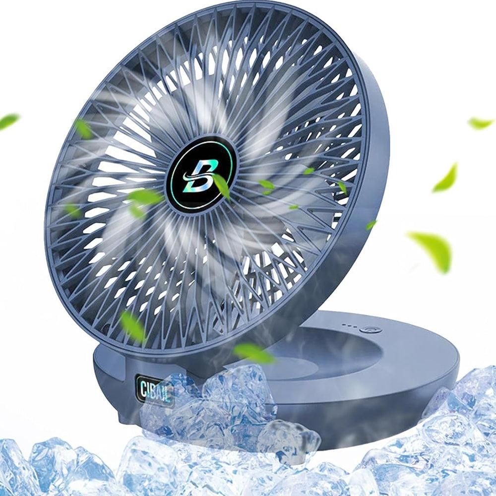 Wall-Mount Rechargeable Fan - Blue
