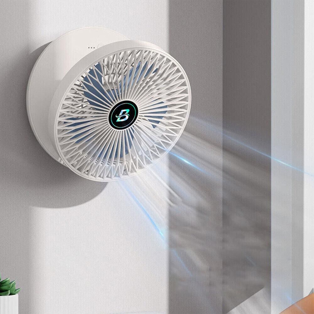 Wall-Mount Rechargeable Fan - White